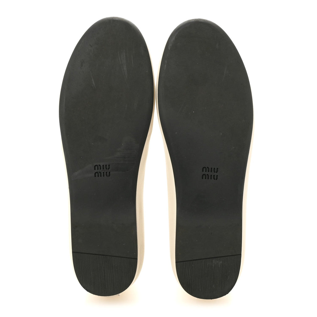 Nappa Womens Elan Bow Ballerina Flats 36 Avorio