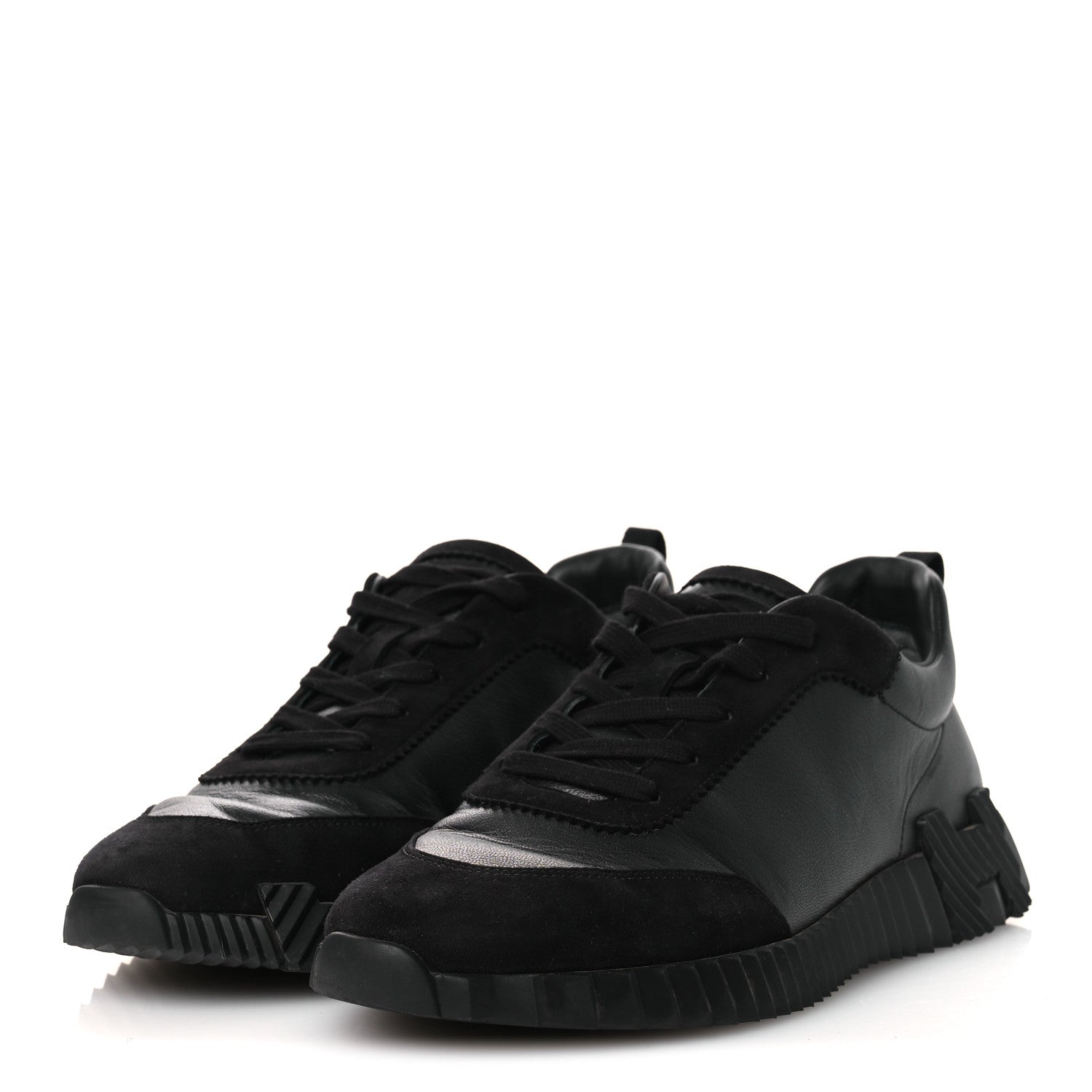 Goatskin Suede Goatskin Mens Bouncing Sneakers 43.5 Black
