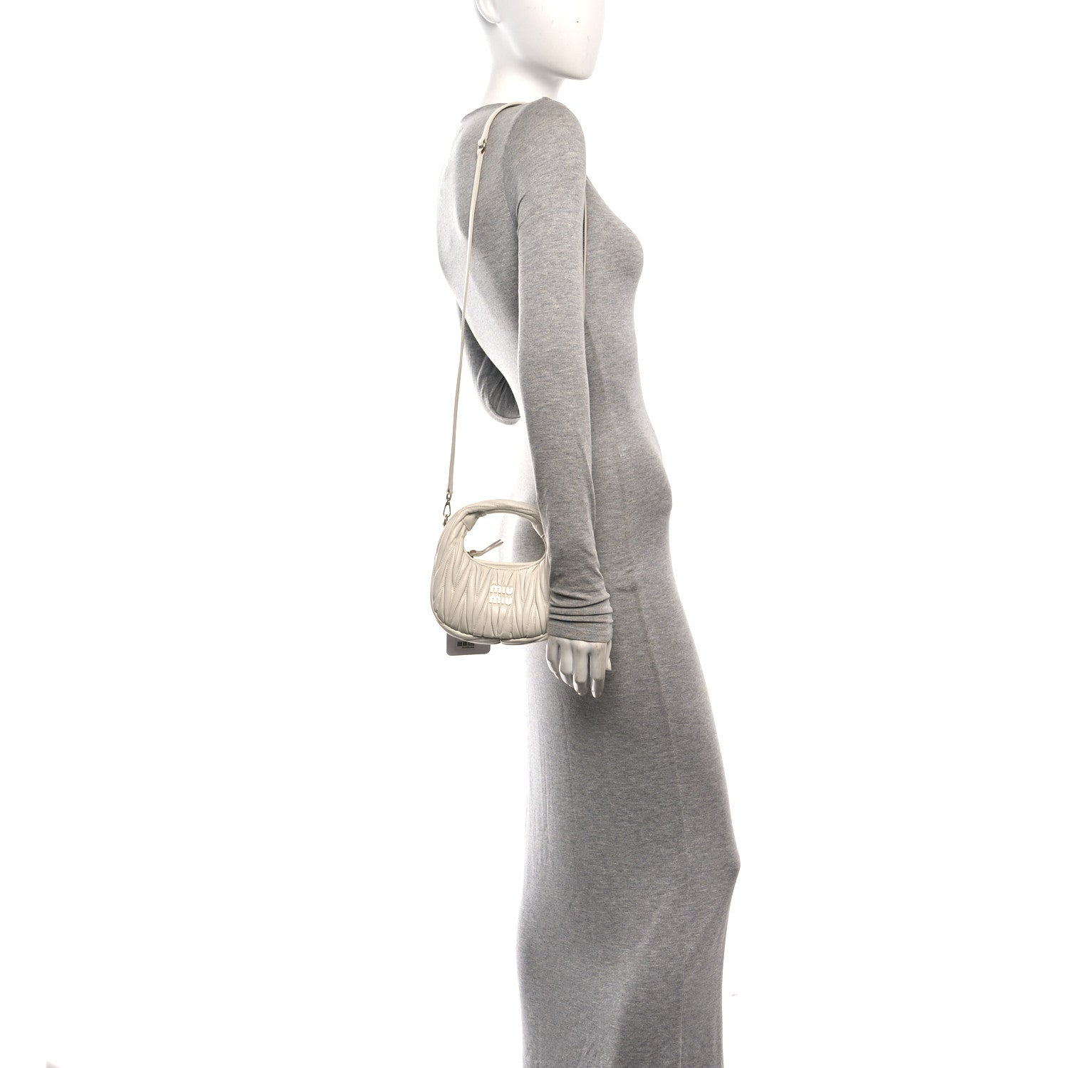 Nappa Matelasse Small Wander Hobo White