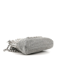Crystal Embellished Metallic Lambskin Mini Chanel 22 Silver