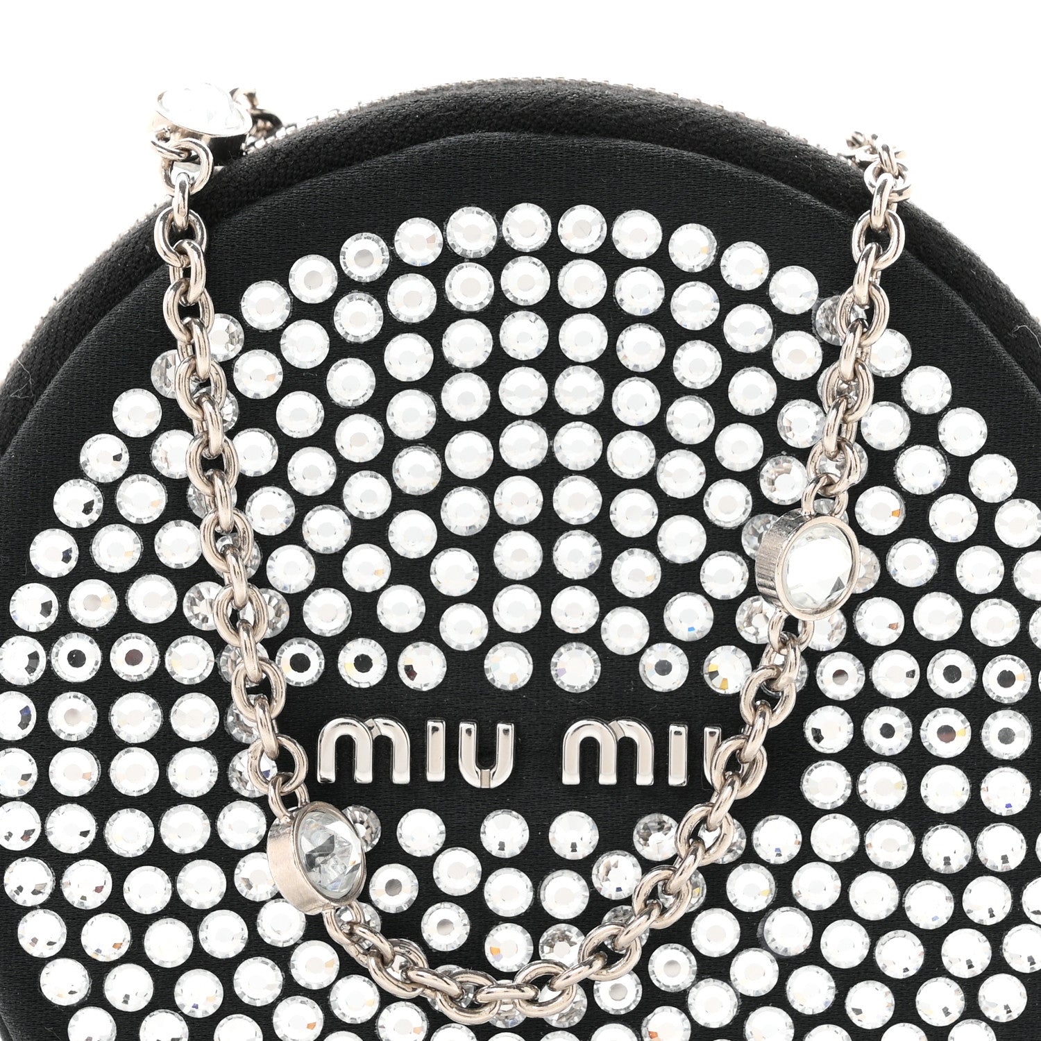 Raso Crystal Starlight Nano Circle Mini Bag Black