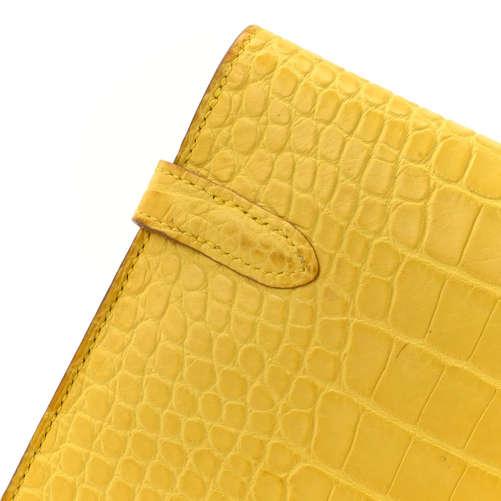 Matte Alligator Kelly Longue Wallet Mimosa