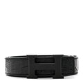 Matte Porosus Crocodile Monochrome 24mm Mini Constance H Belt 105 42 Black