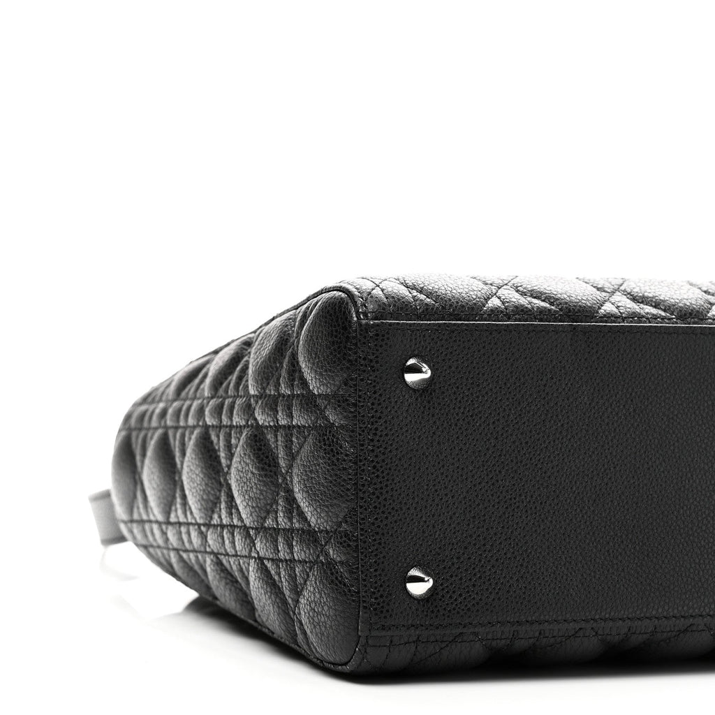 Grained Calfskin Cannage Medium Lady Dior Black