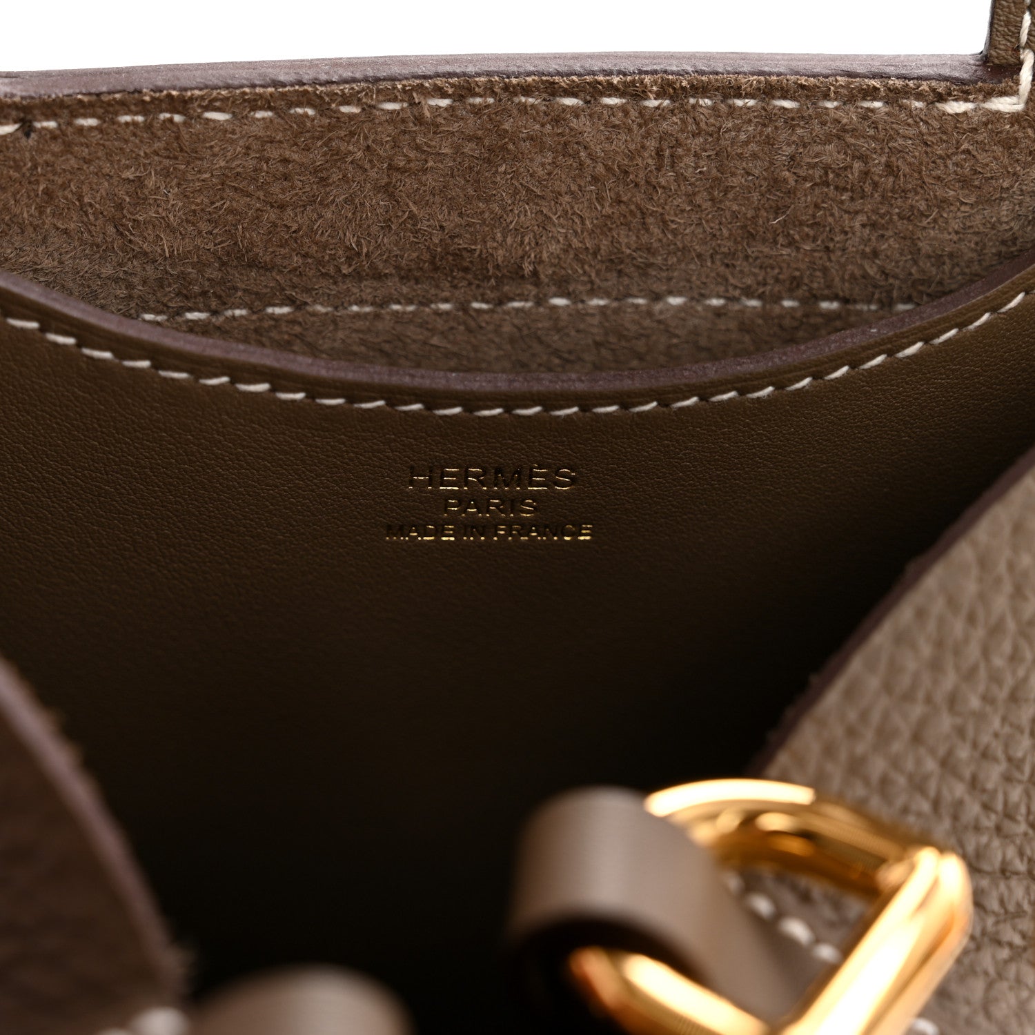 Taurillon Clemence Swift In-The-Loop 18 Bag Etoupe