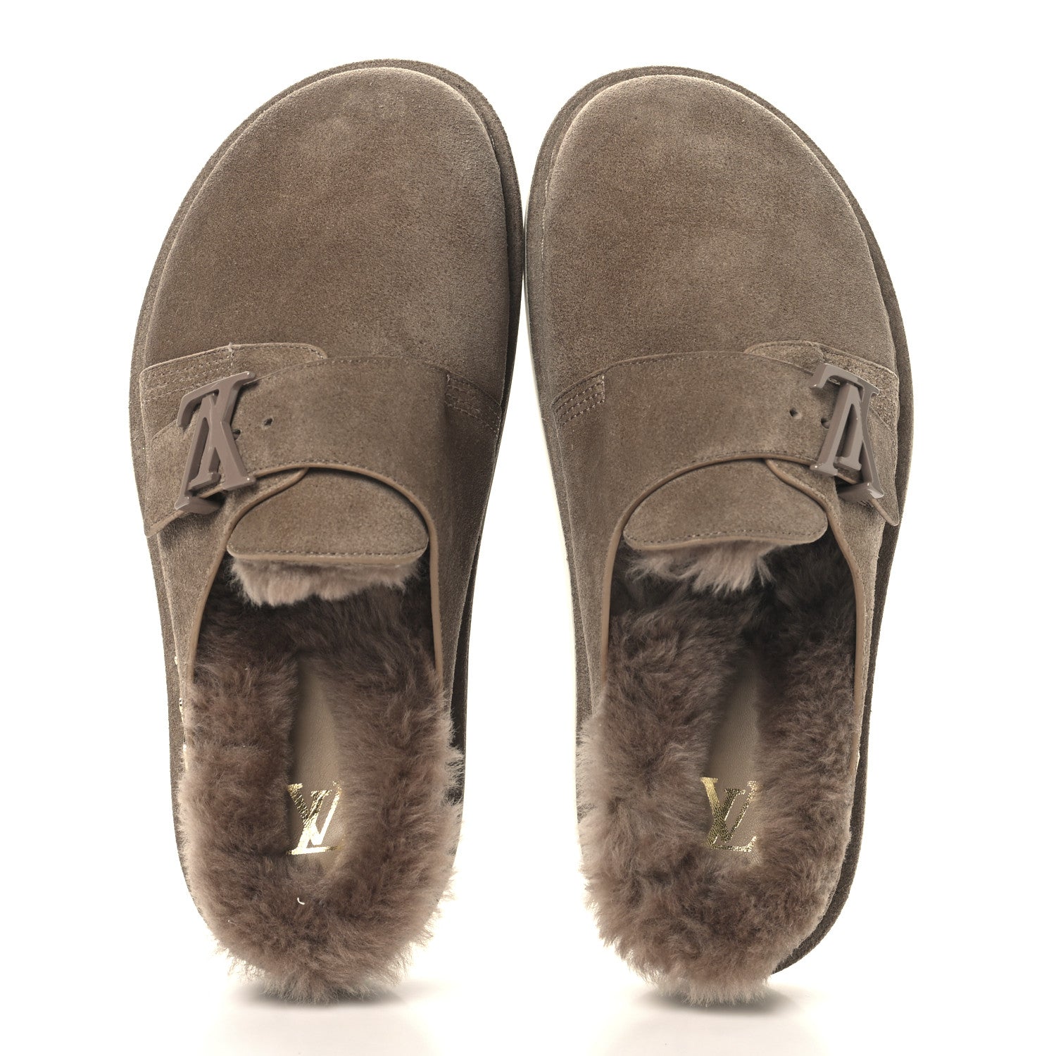 Monogram Fur LV Easy Mens Mule 6 Brown