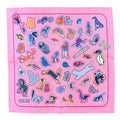 Silk Caracteristick Detail Scarf 45 Rose Bonbon Bleu Violet