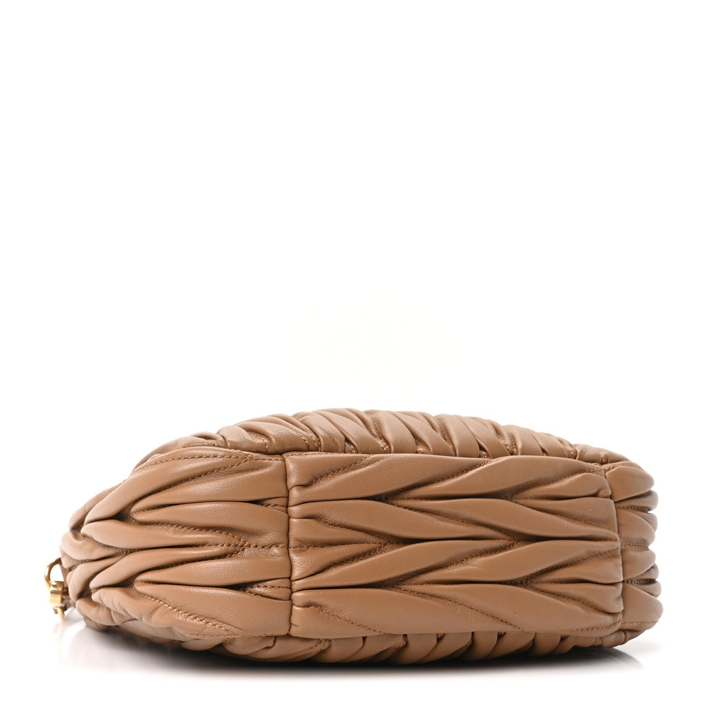 Nappa Matelasse Small Wander Hobo Caramel