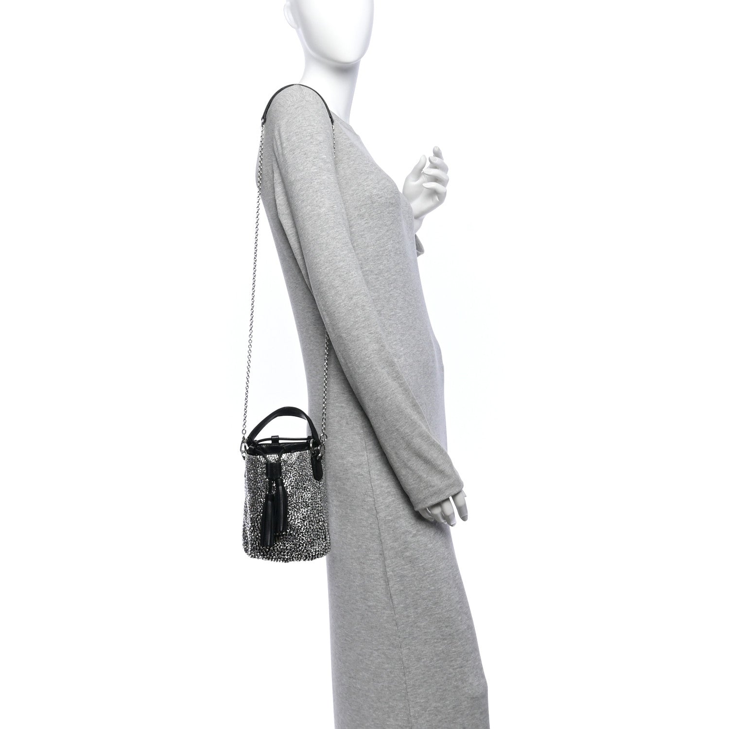 Raso Crystal Starlight Bucket Bag Black