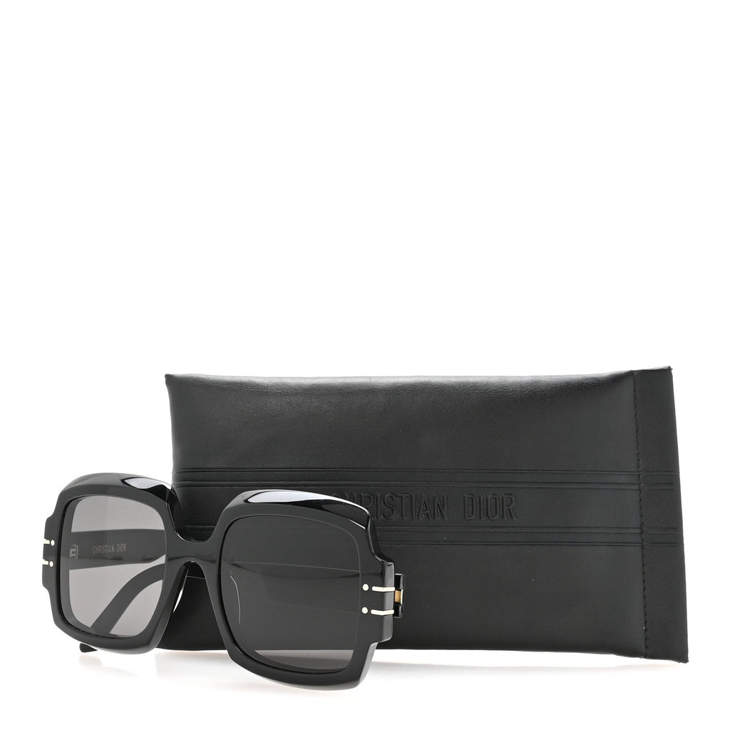 Acetate Diorsignature S1U Square Sunglasses Black