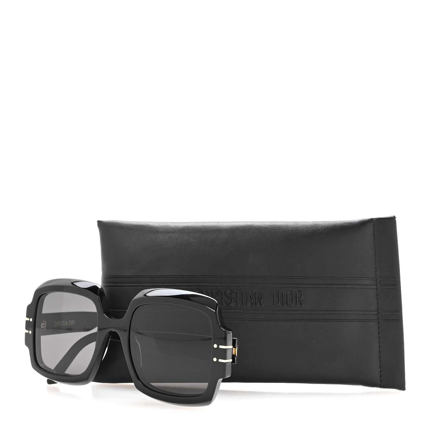 Acetate Diorsignature S1U Square Sunglasses Black