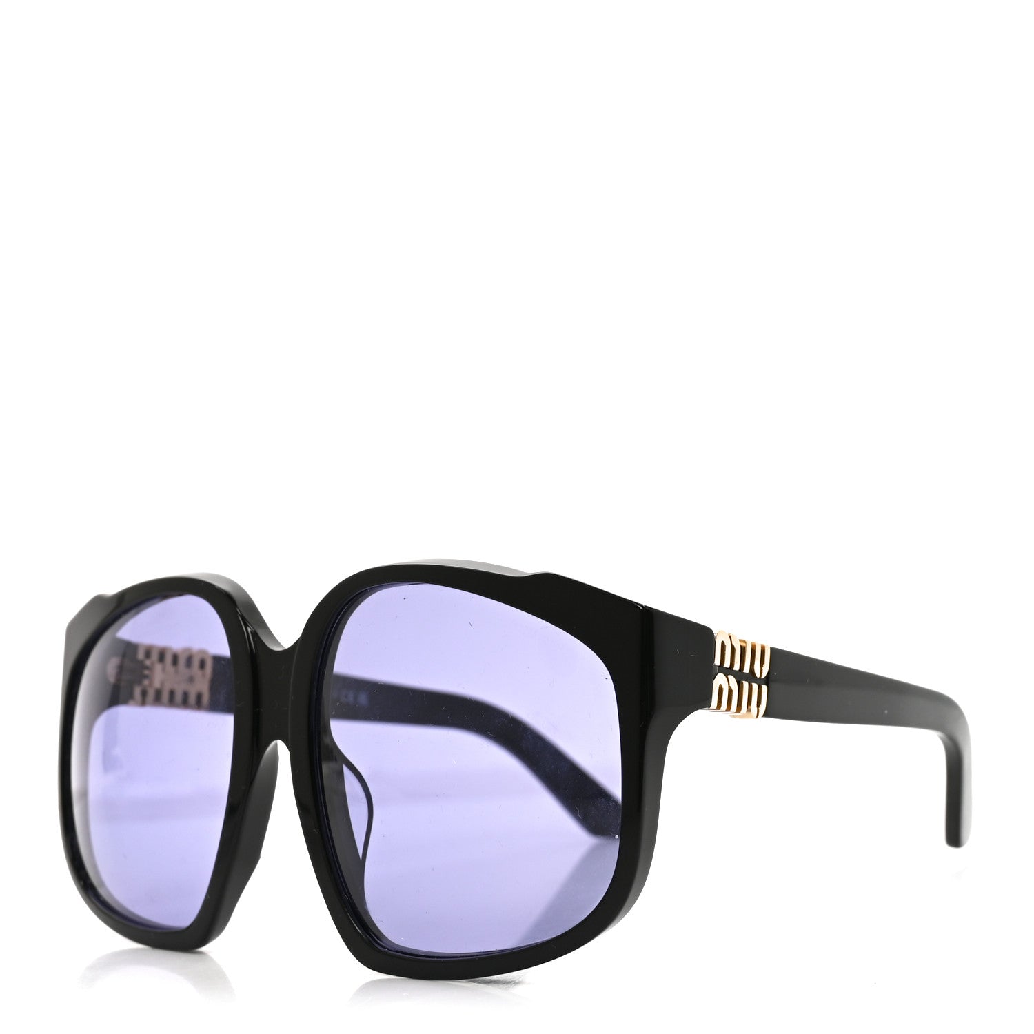 Acetate Square Sunglasses SMU A07 Black Violet