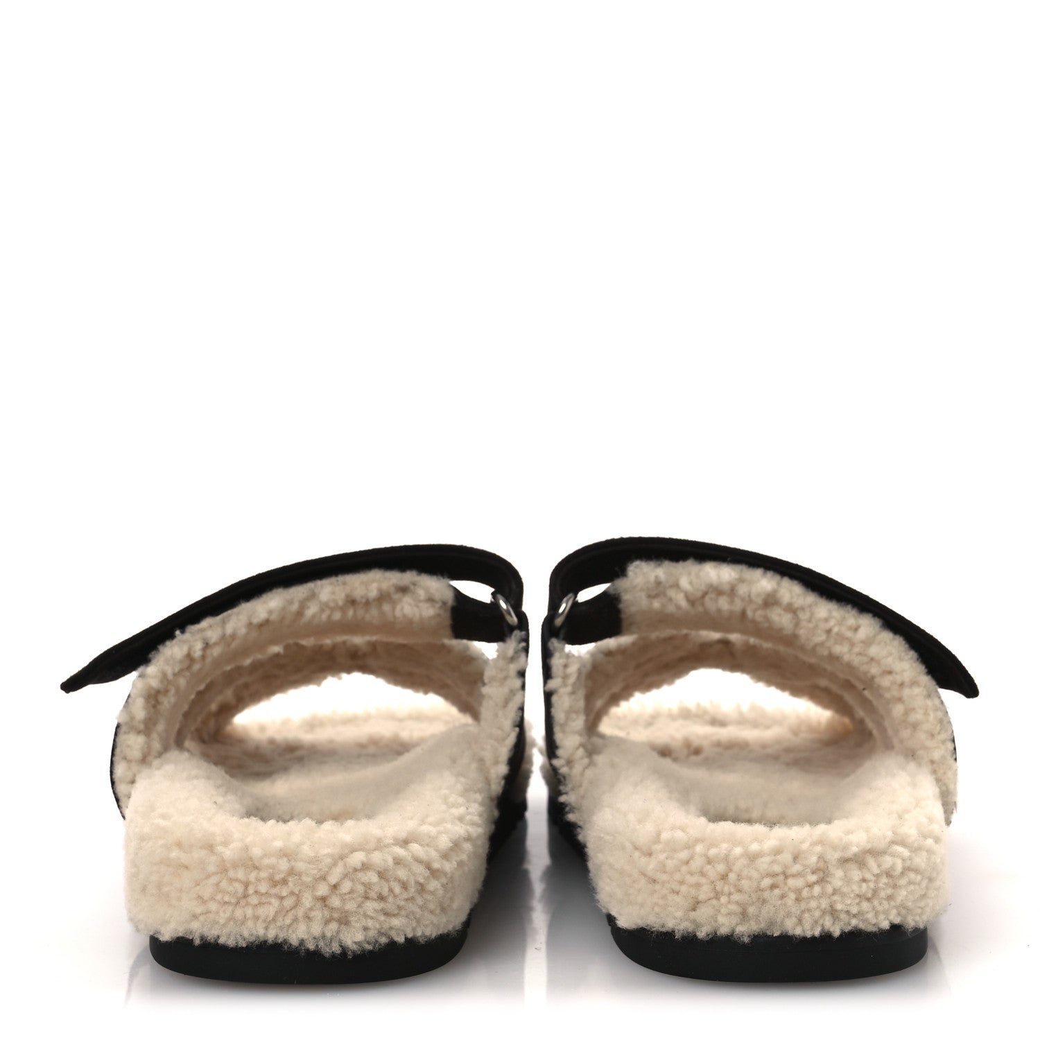 Suede Goatskin Woolskin Womens Chypre Sandals 38.5 Marron Ebene