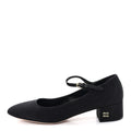 Grosgrain Moire Mary Jane Pumps 40 Black