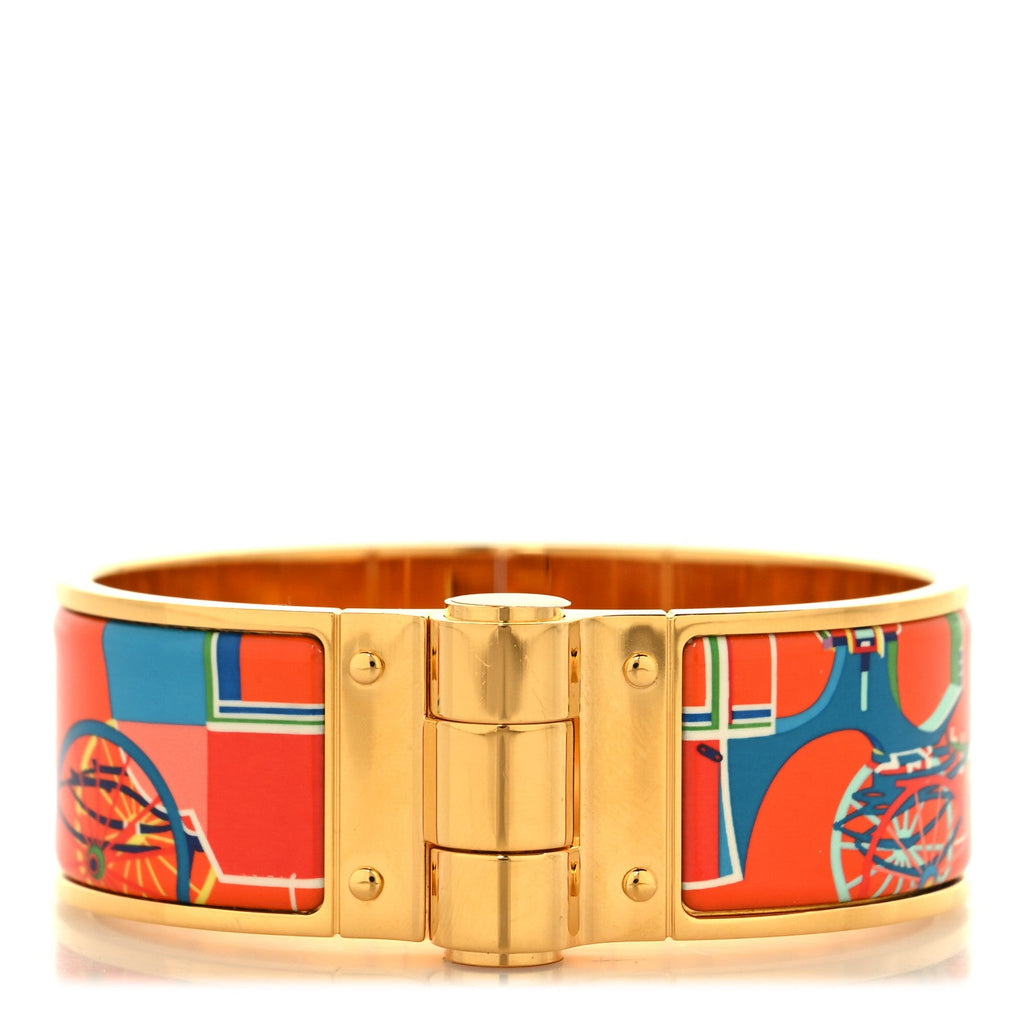 Enamel Printed Wide Hinged Bracelet S