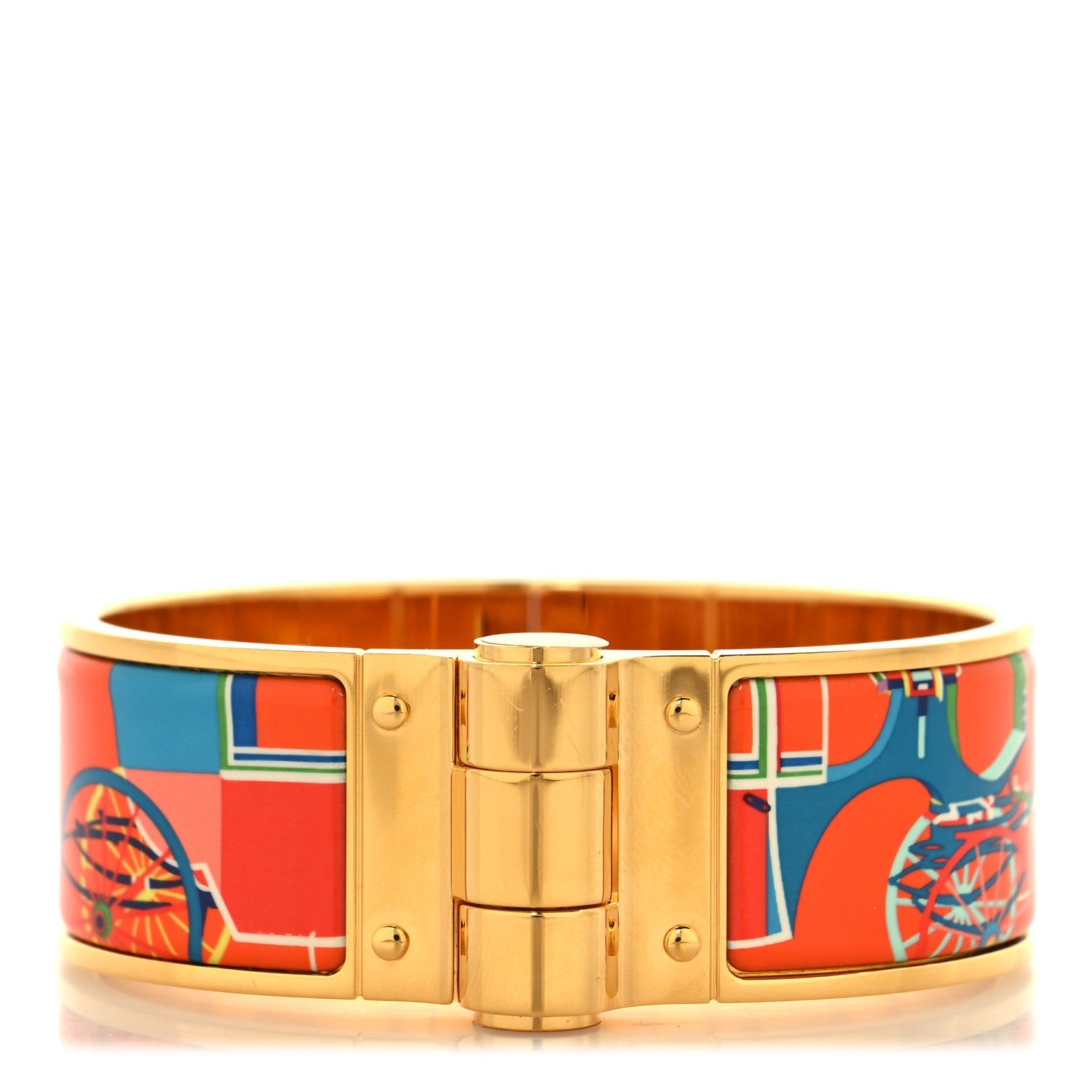 Enamel Printed Wide Hinged Bracelet S