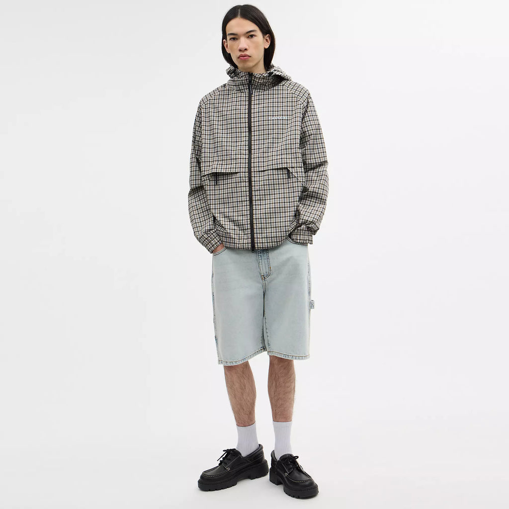 Coach Outlet Plaid Windbreaker In Recycled Polyester