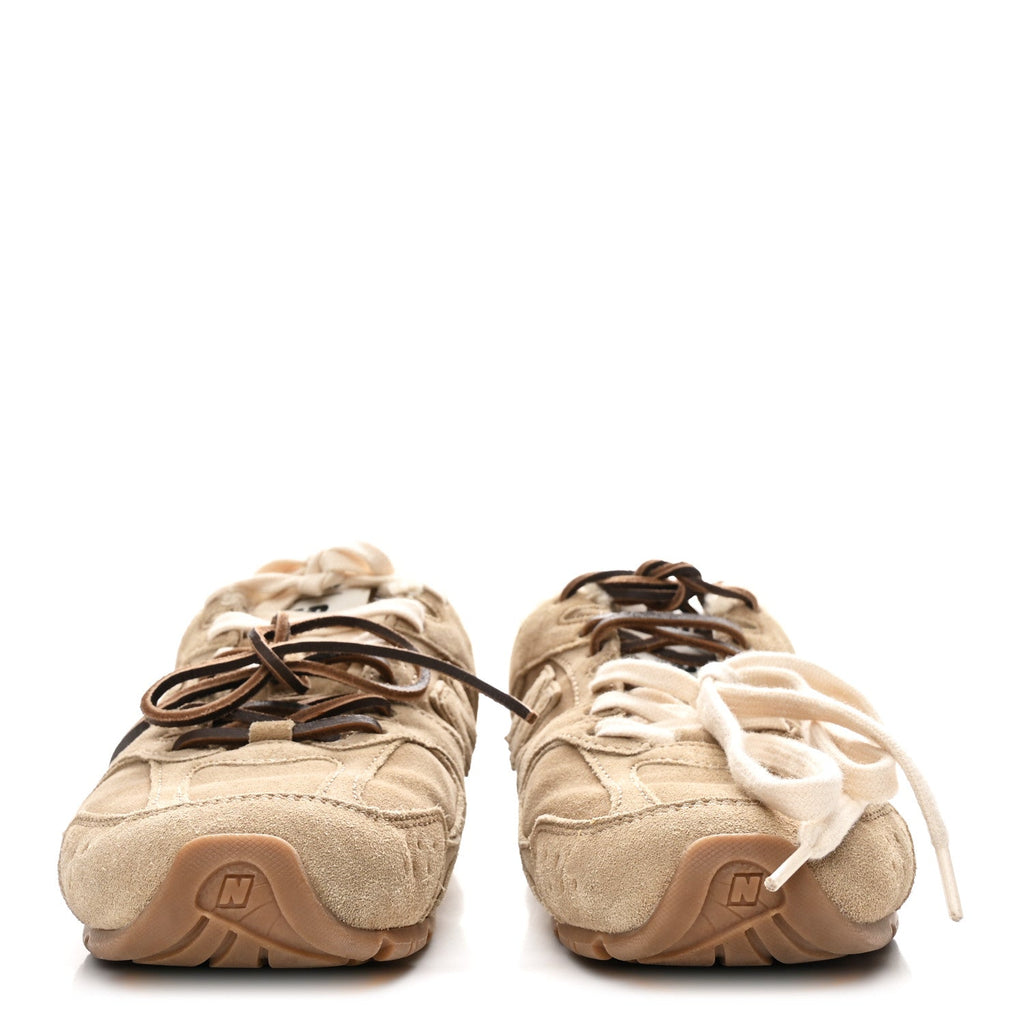 X NEW BALANCE Suede Shearling 530 SL Sneakers 37 Ecru