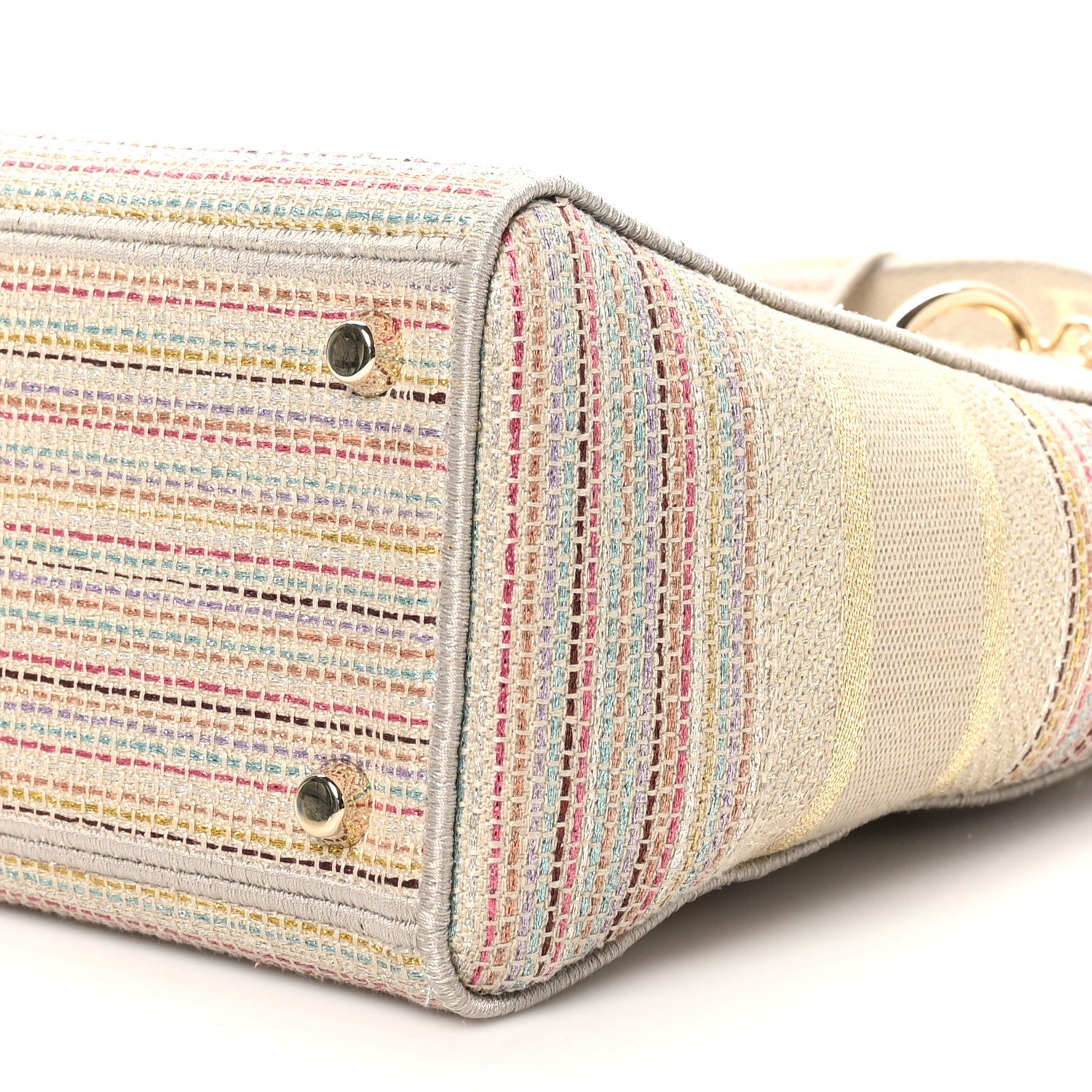Canvas Embroidered Medium Lady D-Lite Beige Multicolor