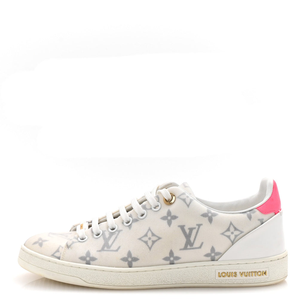 Technical Fabric Calfskin Monogram Frontrow Sneakers 39 Pink