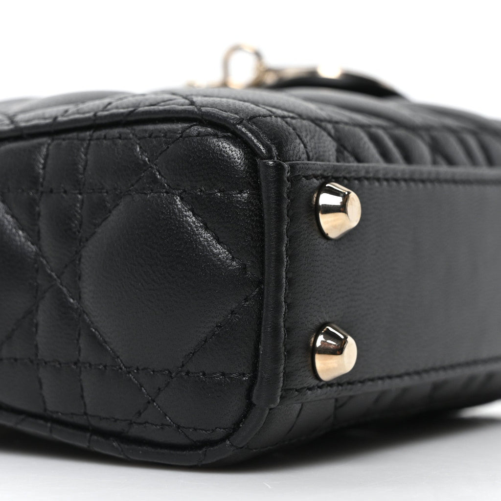 Lambskin Cannage Micro Lady Dior Black