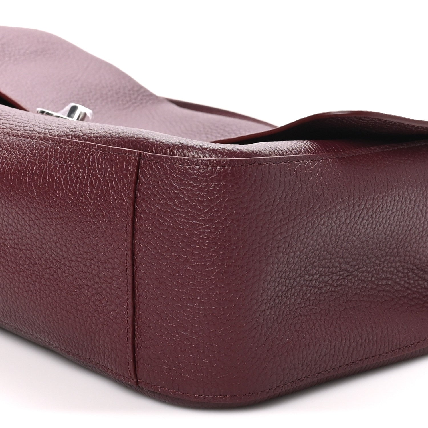 Grained Calfskin Small Souplissimo Maxi Flap Burgundy