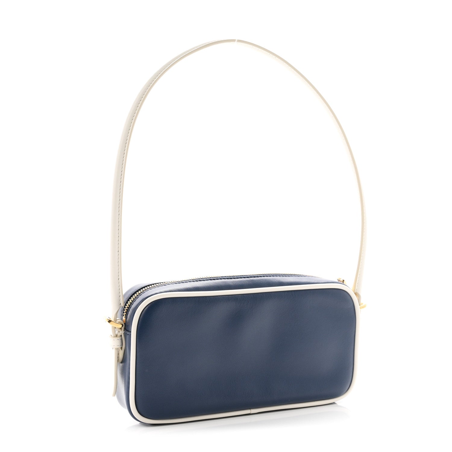 Calfskin Softy Mini Beau Contrast Top Handle Bag Bluette White
