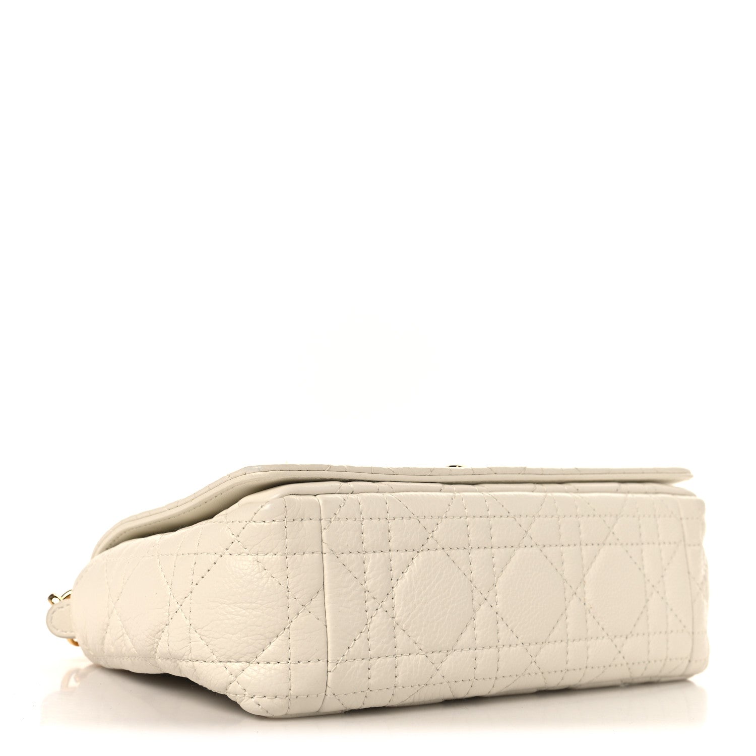 Grained Calfskin Cannage Small Caro Bag White