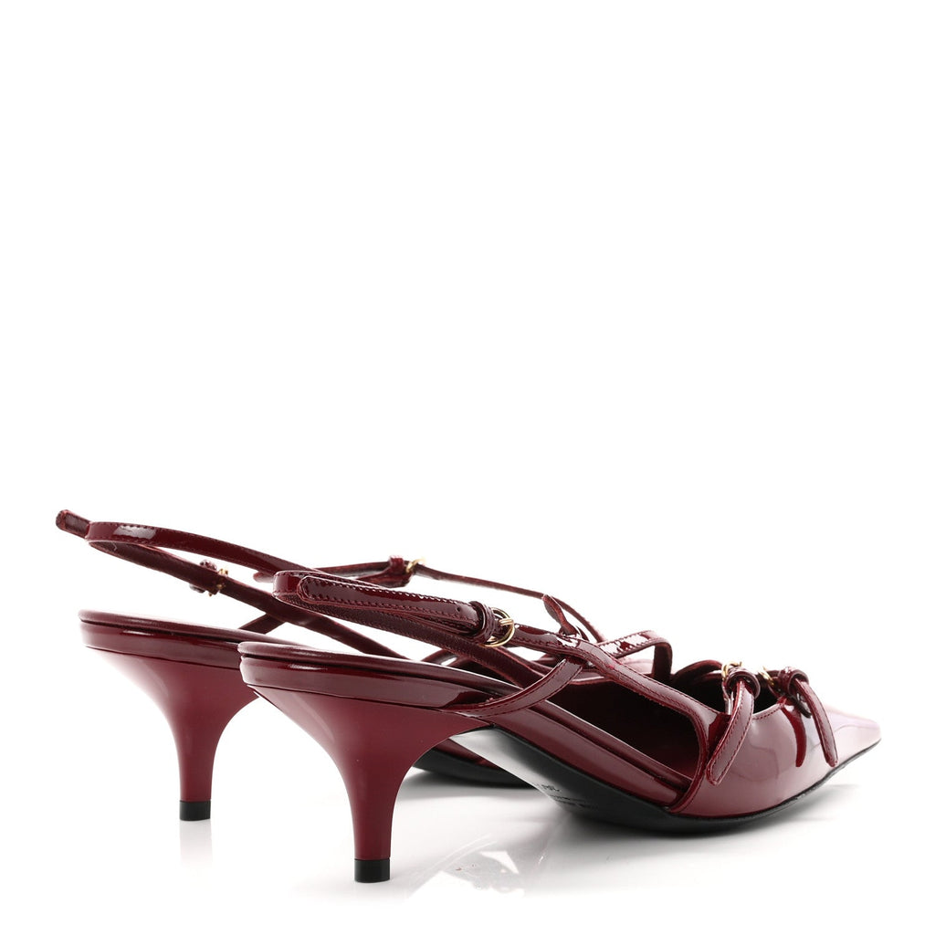 Vernice Buckle 55mm Slingback Pumps 36.5 Porpora