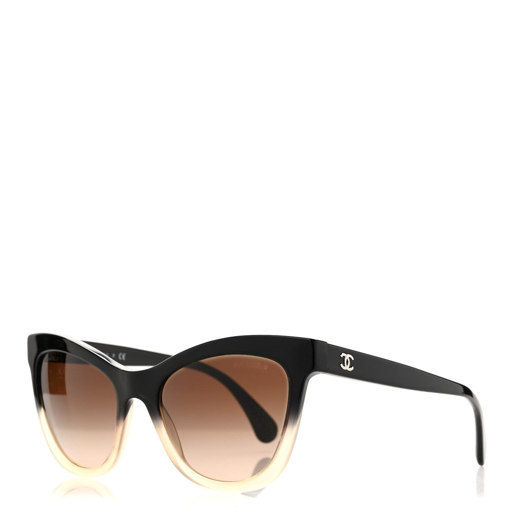 Acetate CC Cat Eye Summer Sunglasses 5350 Black Beige