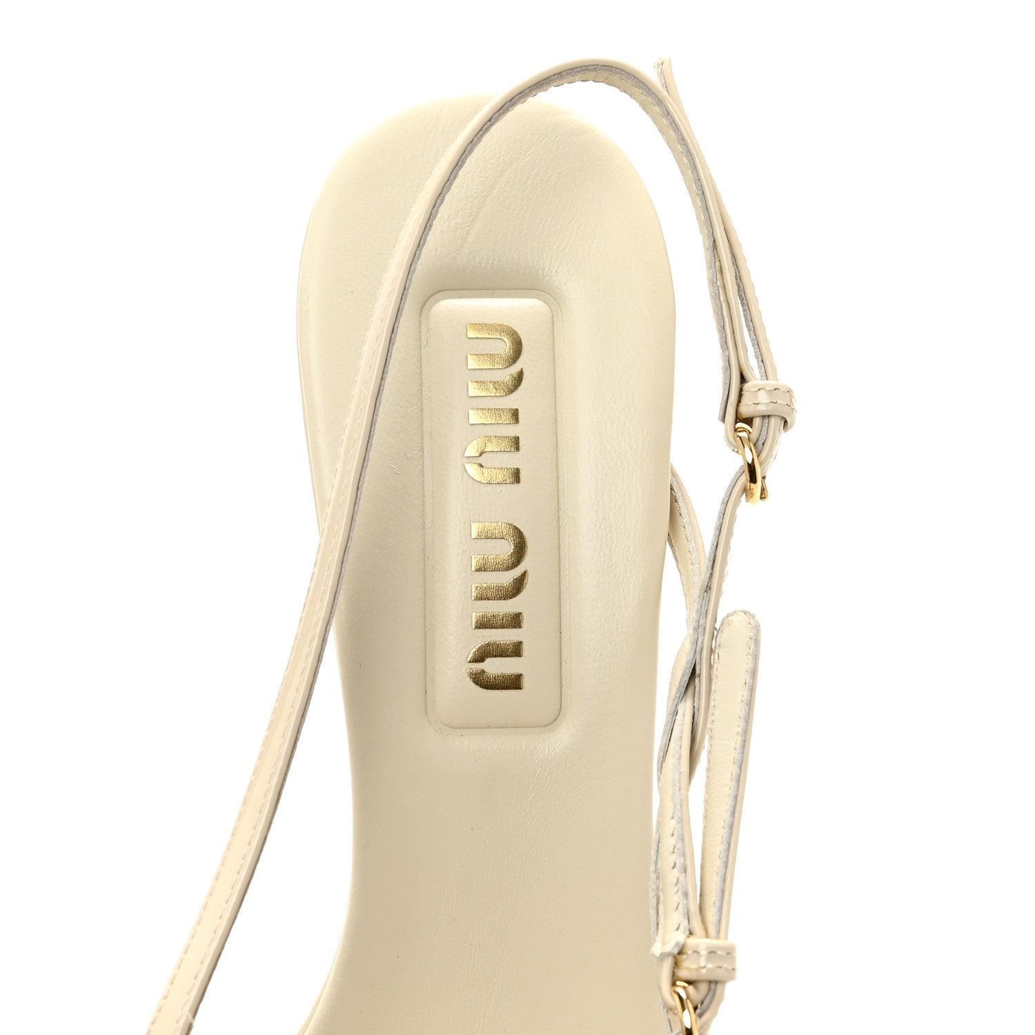 Vernice Buckle 55mm Slingback Pumps 39 White