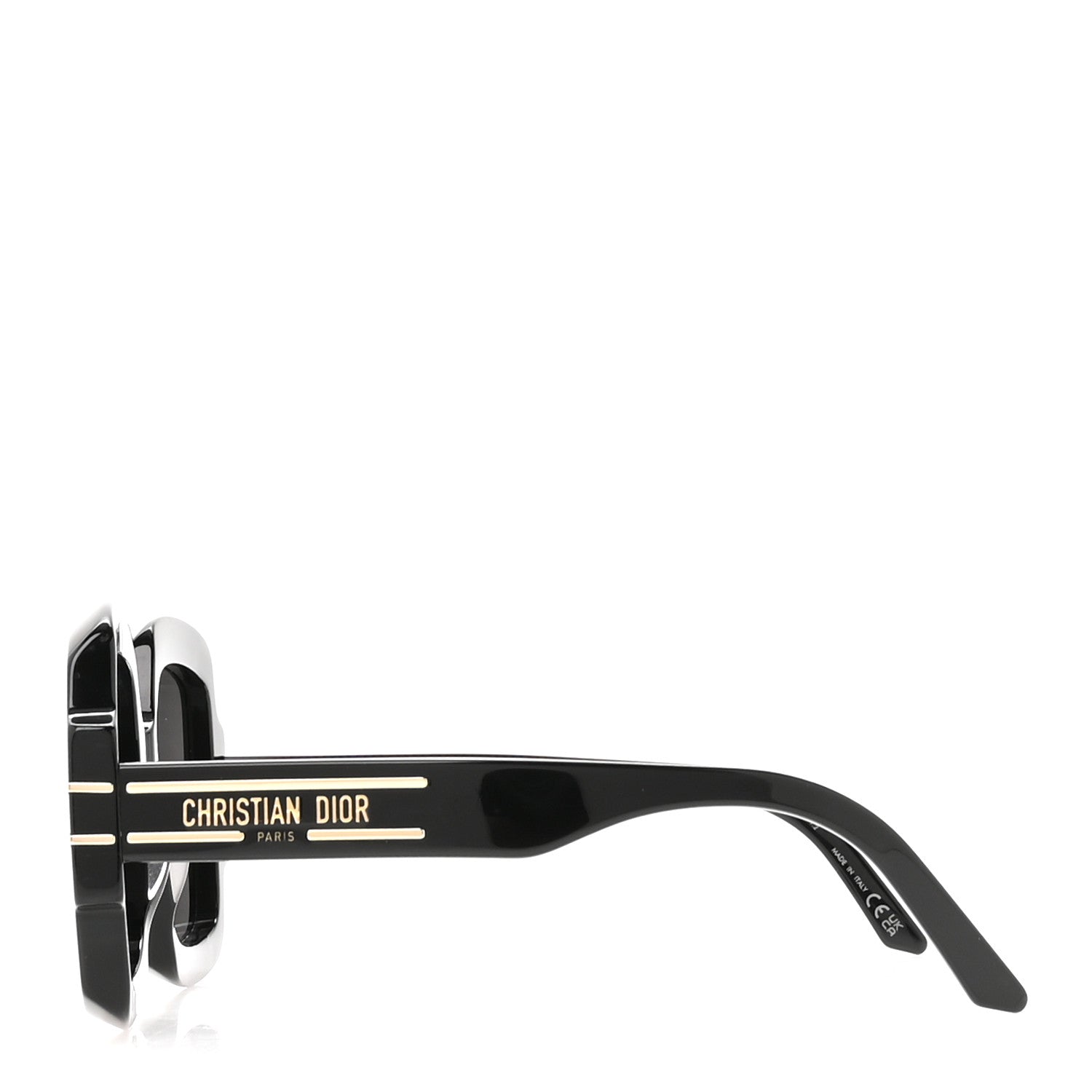 Acetate Diorsignature S1U Square Sunglasses Black