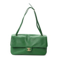 Grained Calfskin Small Souplissimo Maxi Flap Green