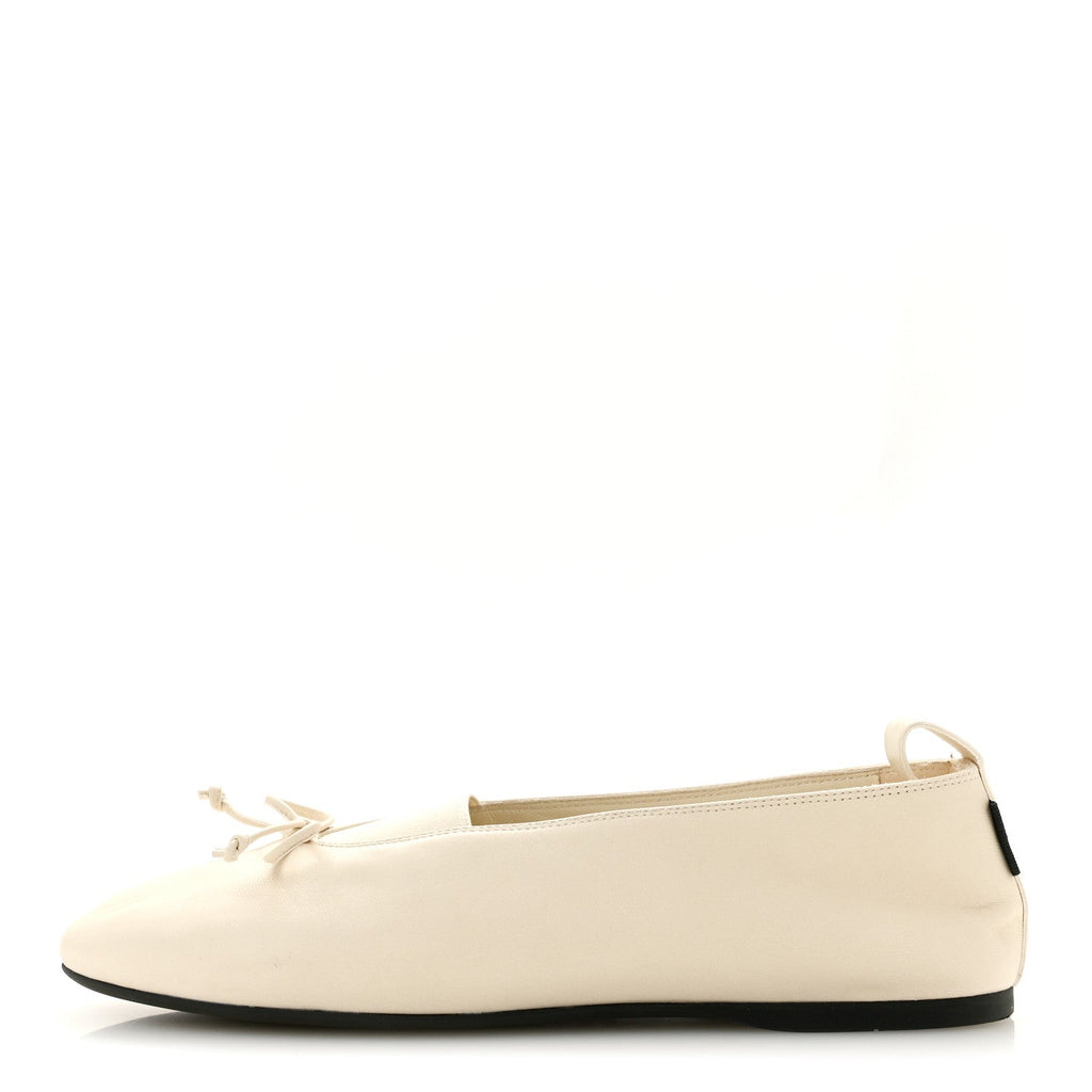 Nappa Womens Elan Bow Ballerina Flats 36 Avorio
