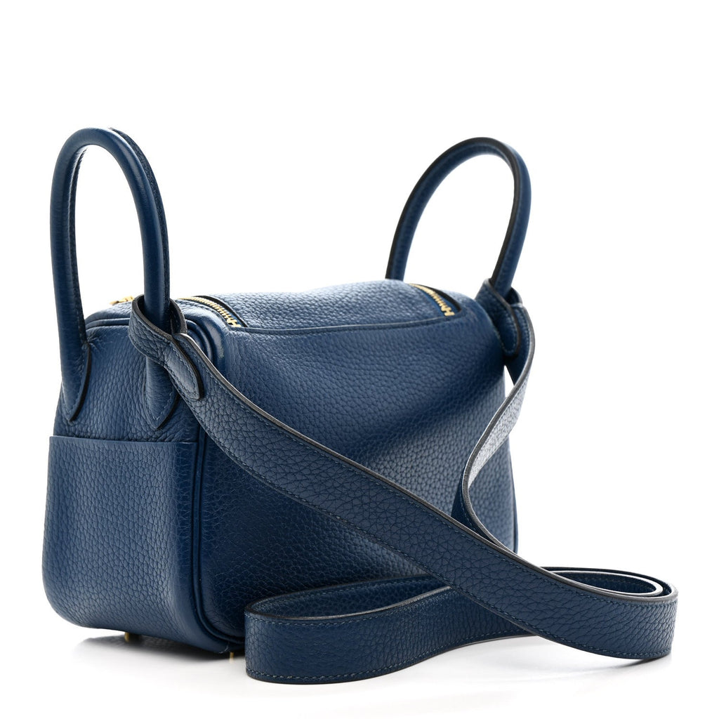 Taurillon Clemence Mini Lindy 20 Deep Bleu