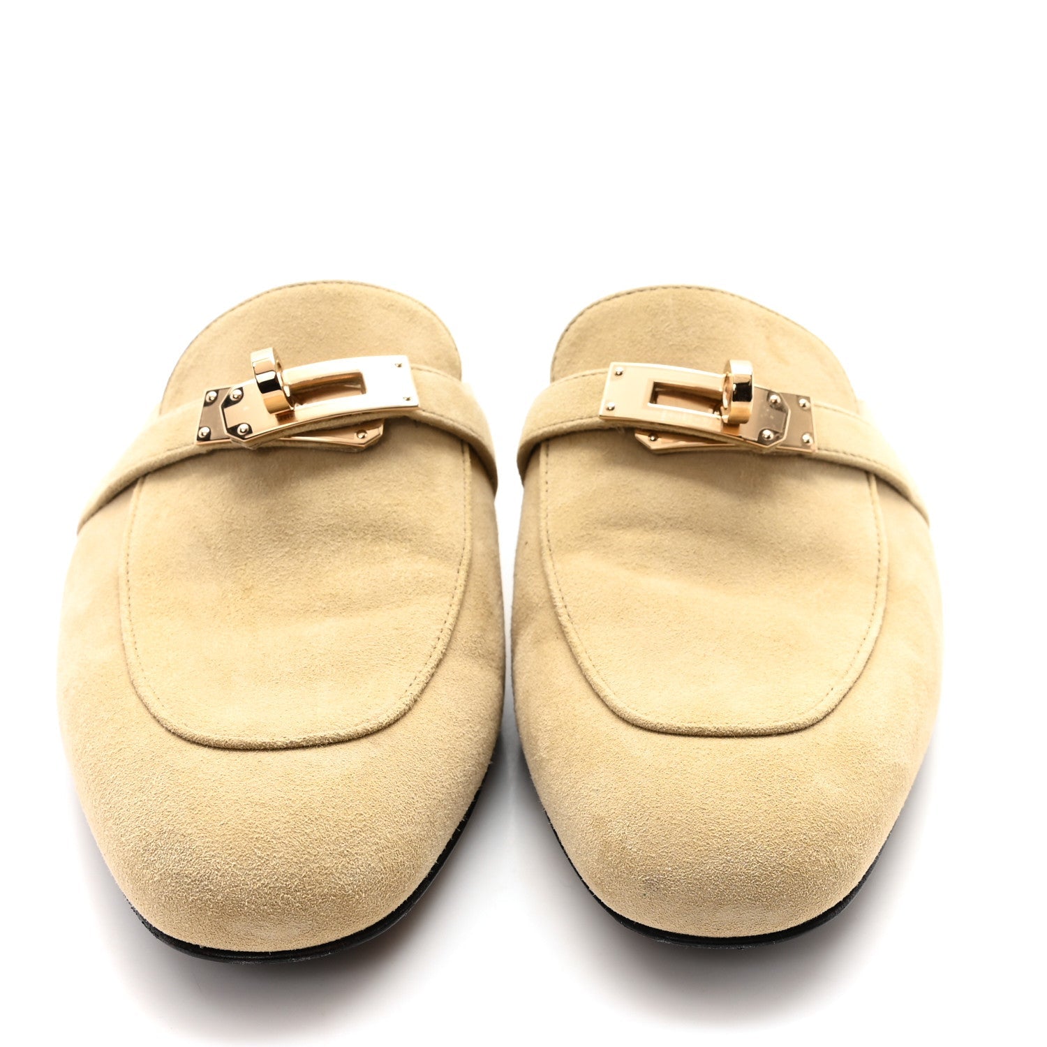 Suede Goatskin Oz Mules 37 Beige Sable