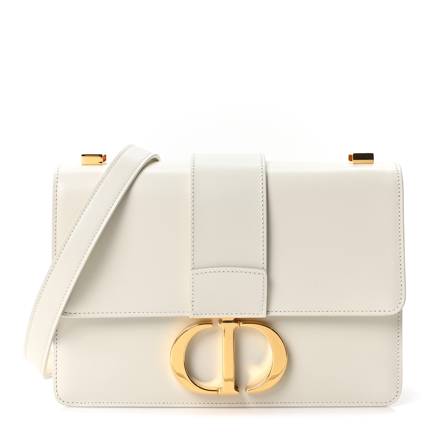 Box Calfskin 30 Montaigne Flap Bag Latte