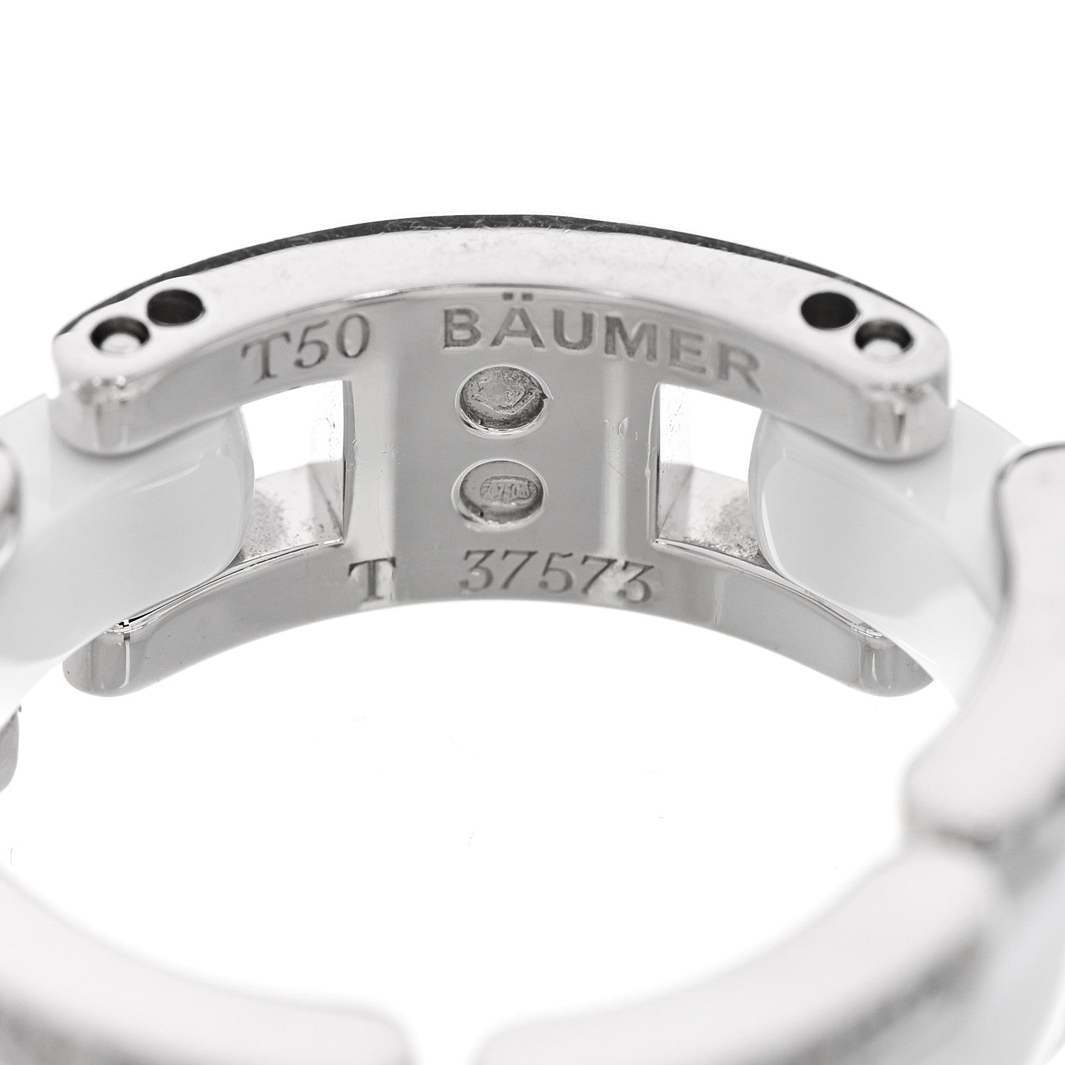 18K White Gold Ceramic Diamond Medium Ultra Ring White 50 5.5