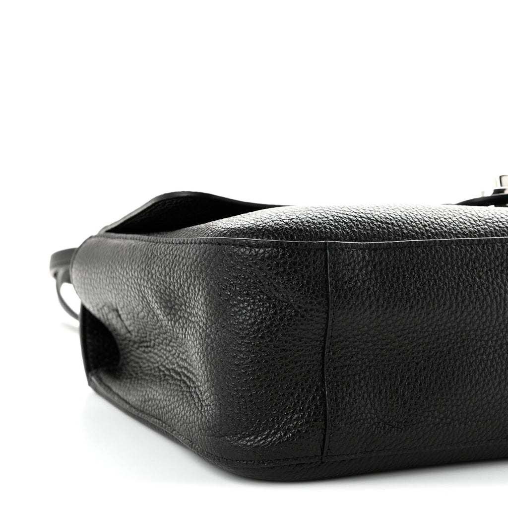 Grained Calfskin Small Souplissimo Maxi Flap Black