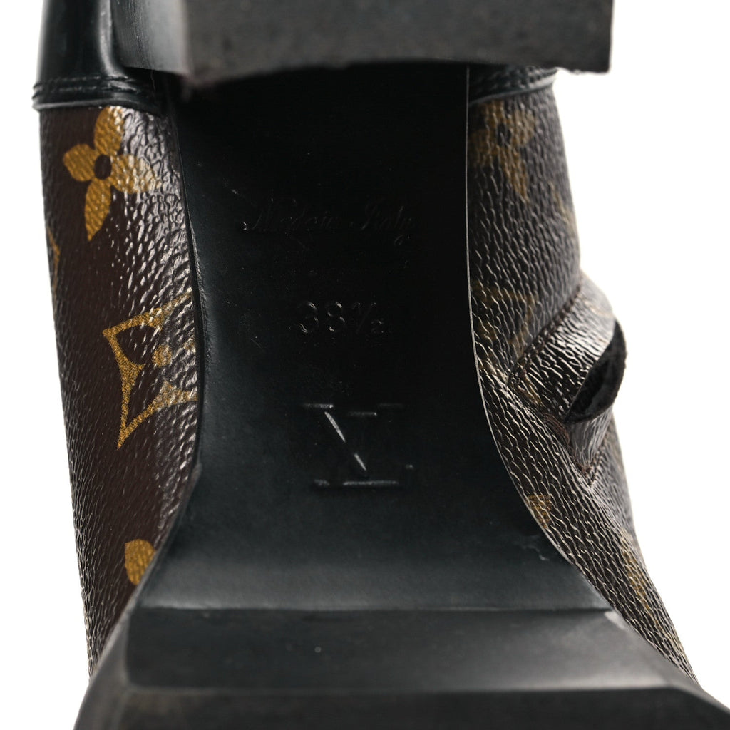 Patent Calfskin Monogram Star Trail Ankle Boots 38.5 Black