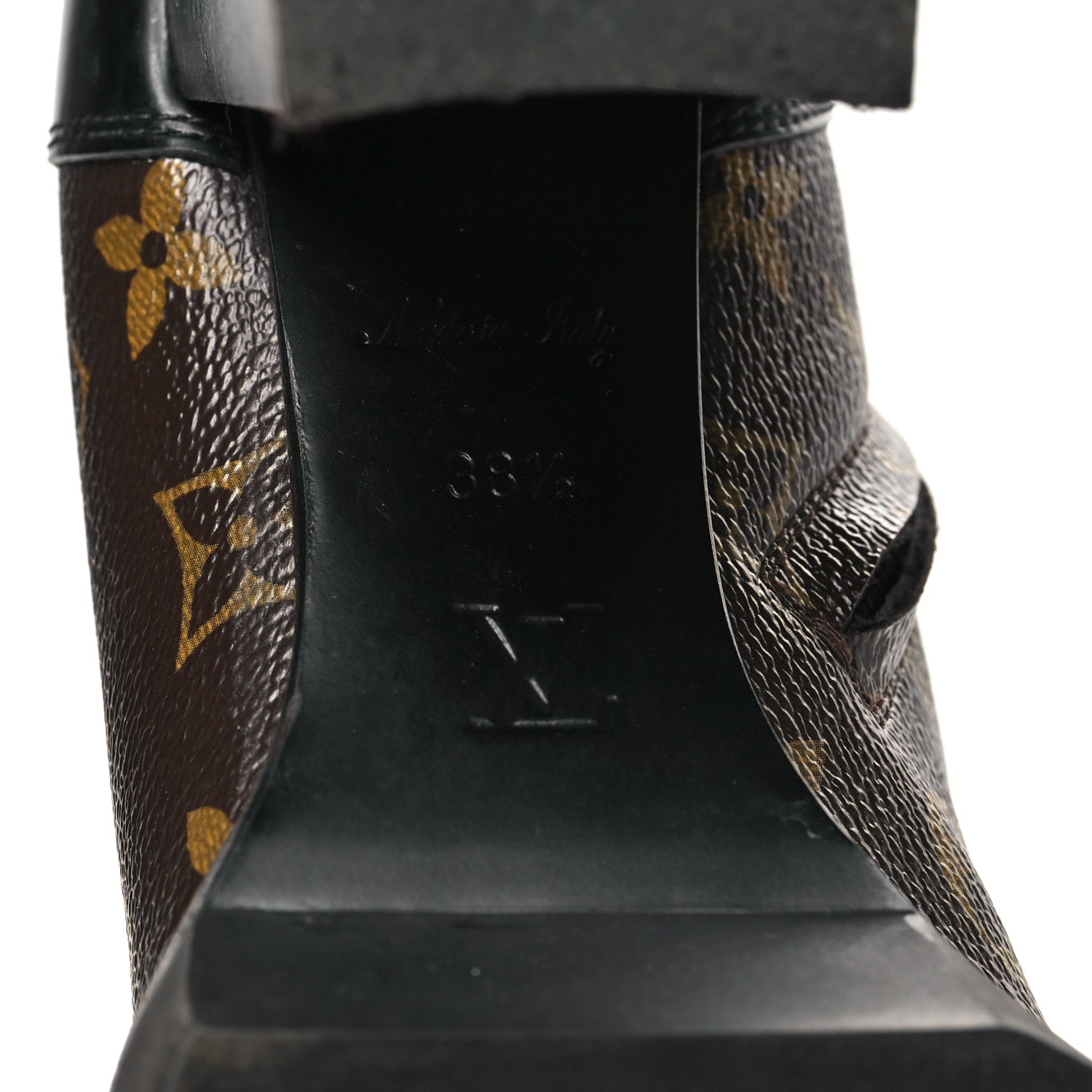 Patent Calfskin Monogram Star Trail Ankle Boots 38.5 Black