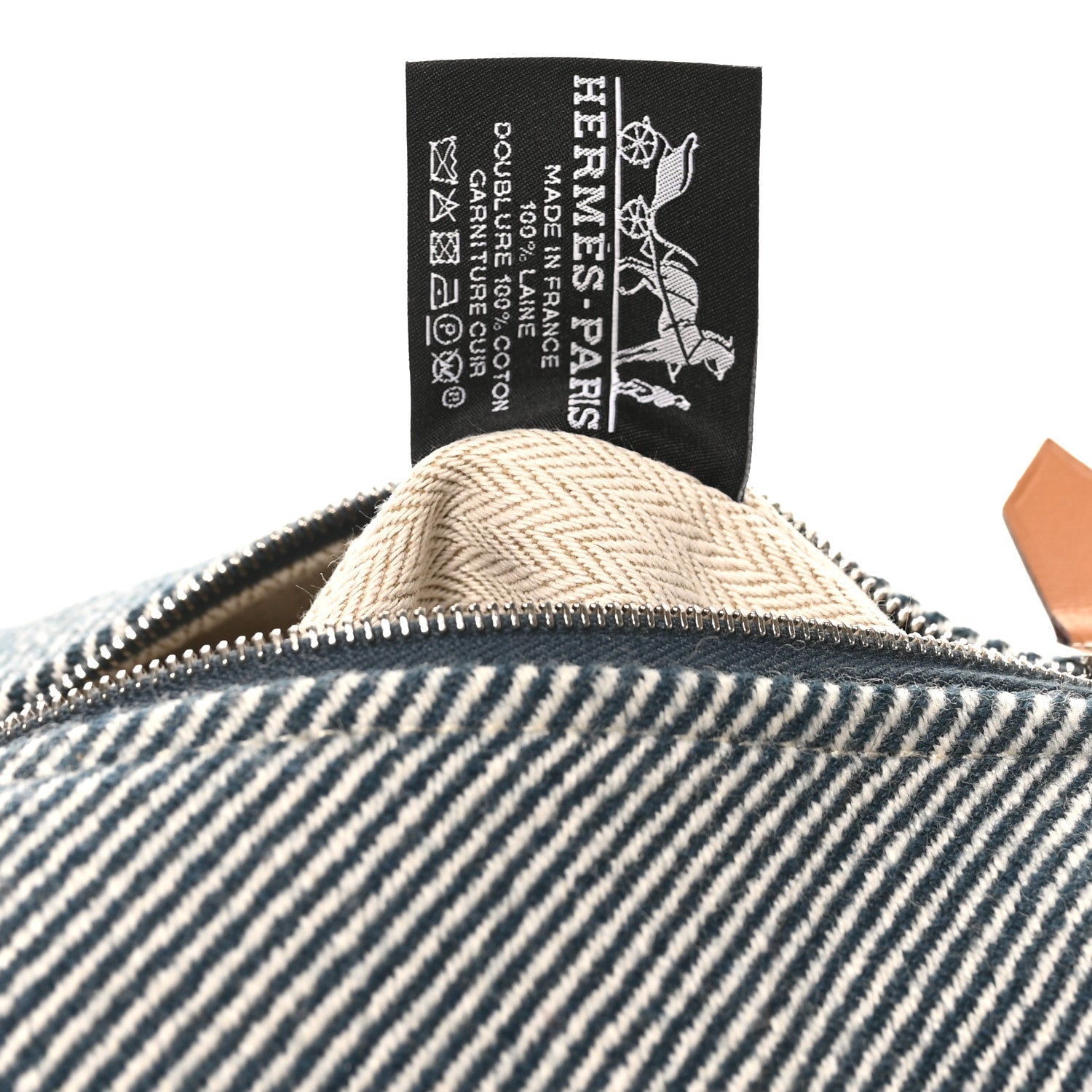 Wool Small Bride-A-Brac H Natte Pouch Bleu Abysse