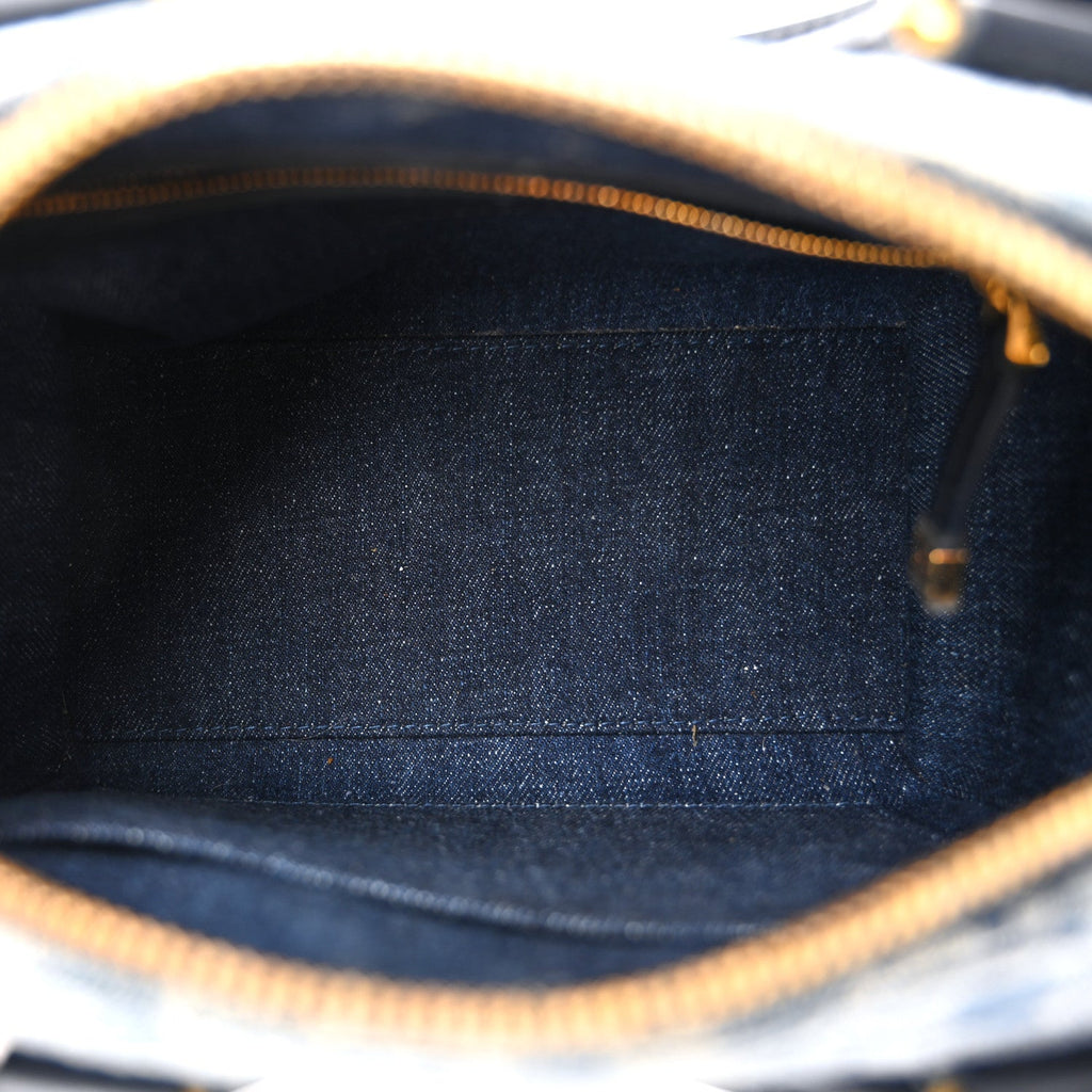 Denim Oblique Groove 20 Bag Blue