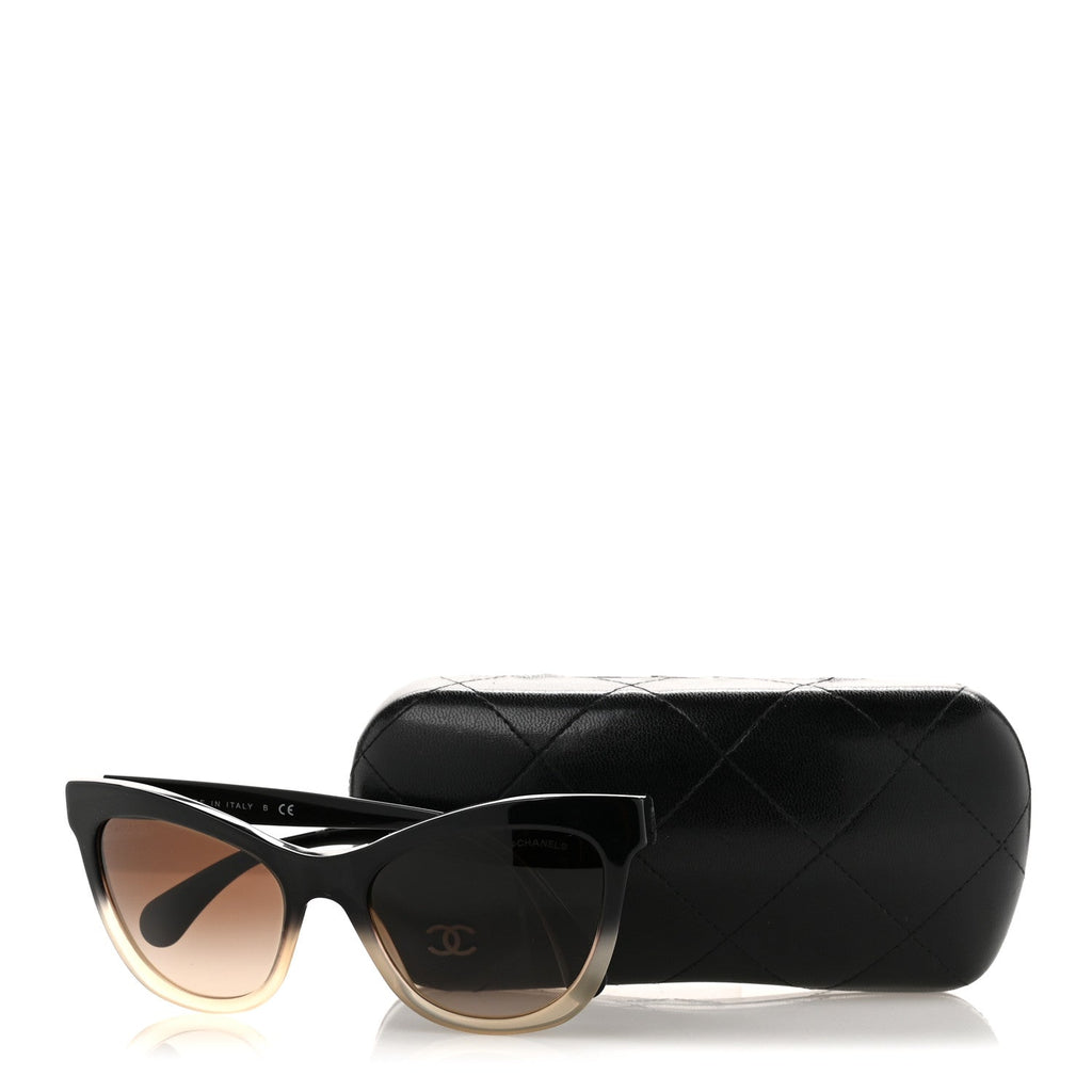 Acetate CC Cat Eye Summer Sunglasses 5350 Black Beige