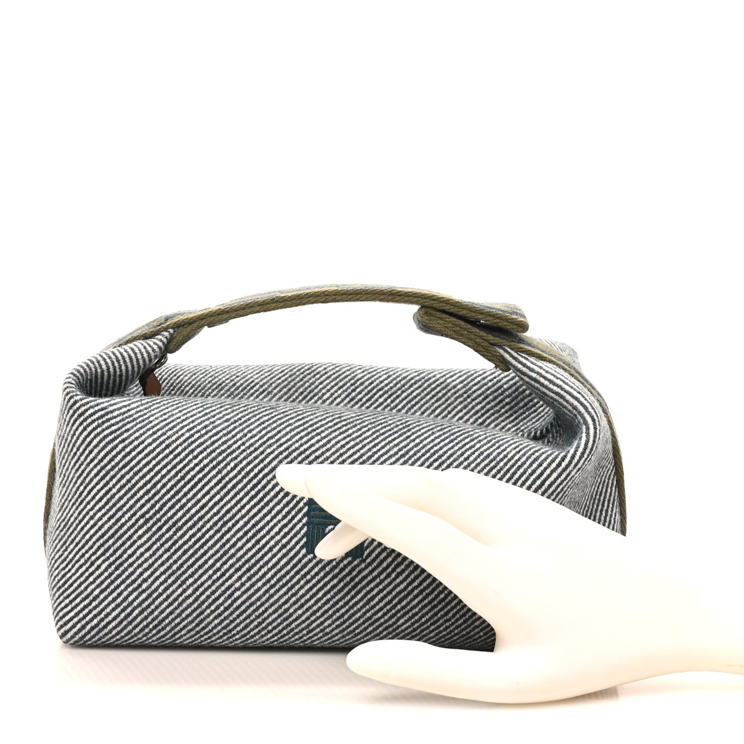 Wool Small Bride-A-Brac H Natte Pouch Bleu Abysse