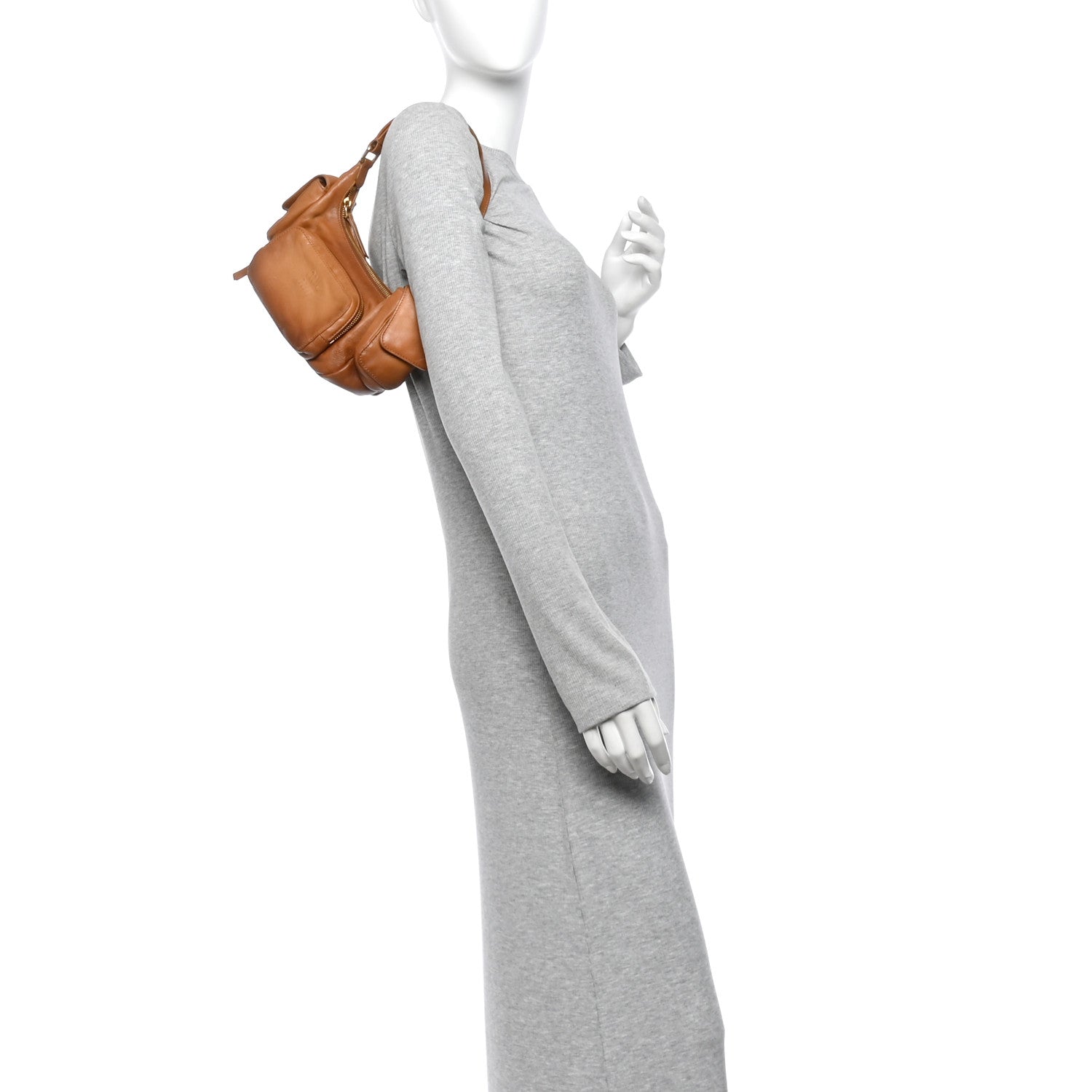 Nappa Multi Pocket Hobo Caramel