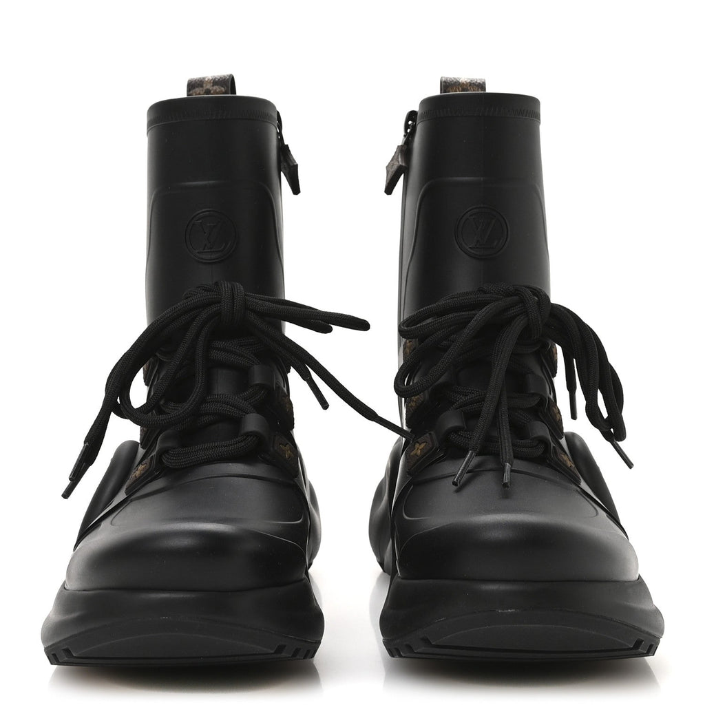 Mat Rubber Monogram LV Archlight Sneaker Boots 38 Black