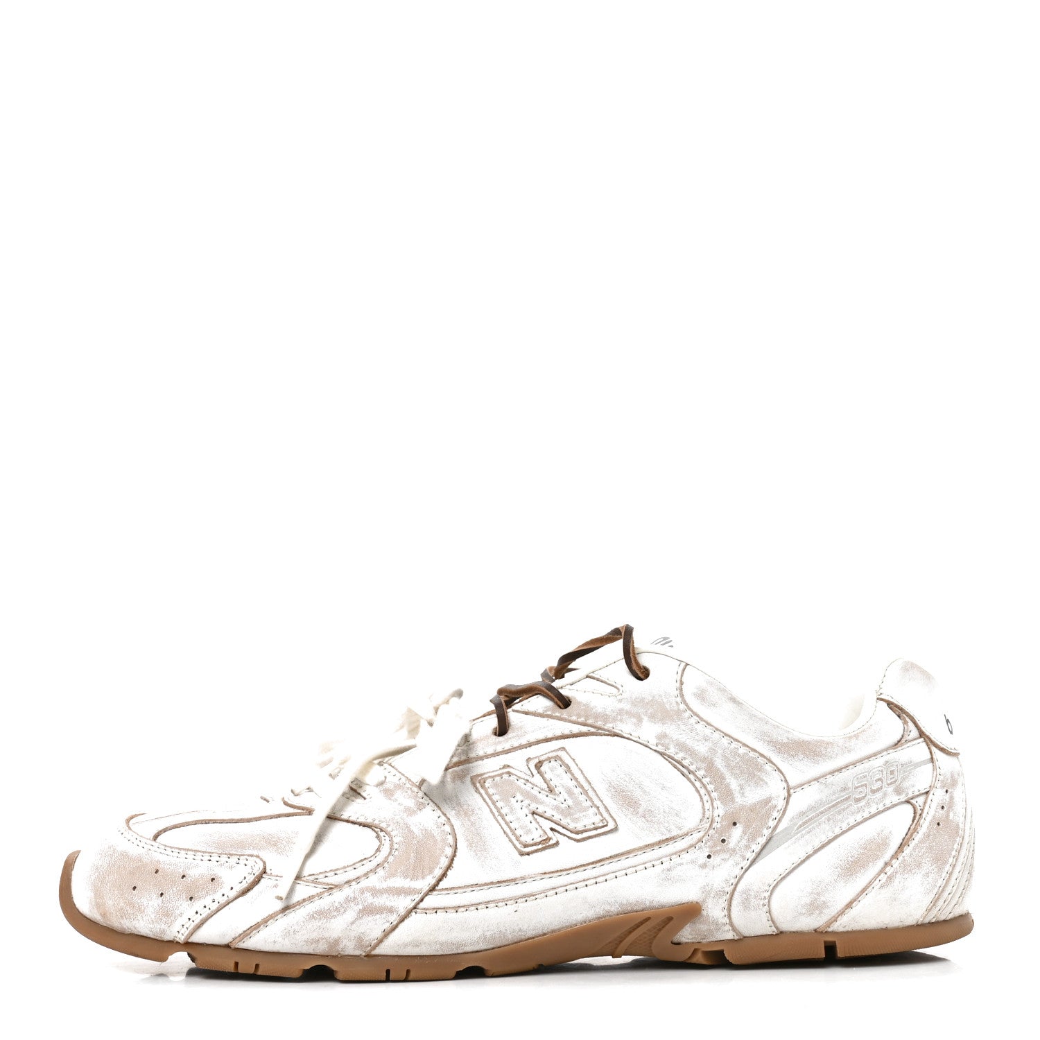X NEW BALANCE Bleached Calfskin 530 SL Sneakers 42 White