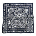 X SHAWN STUSSY Silk Printed Square Scarf Blue White