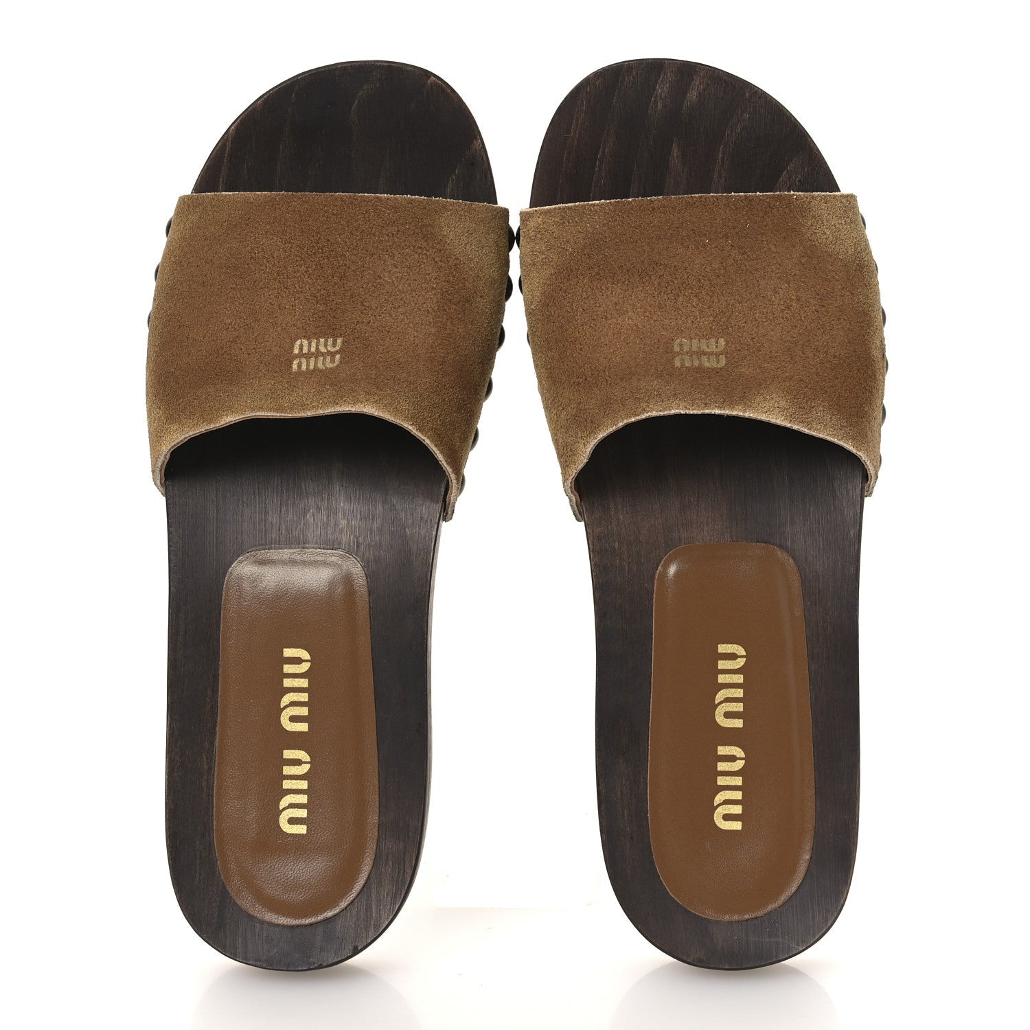 Suede Logo Slide Clogs 37 Cannella
